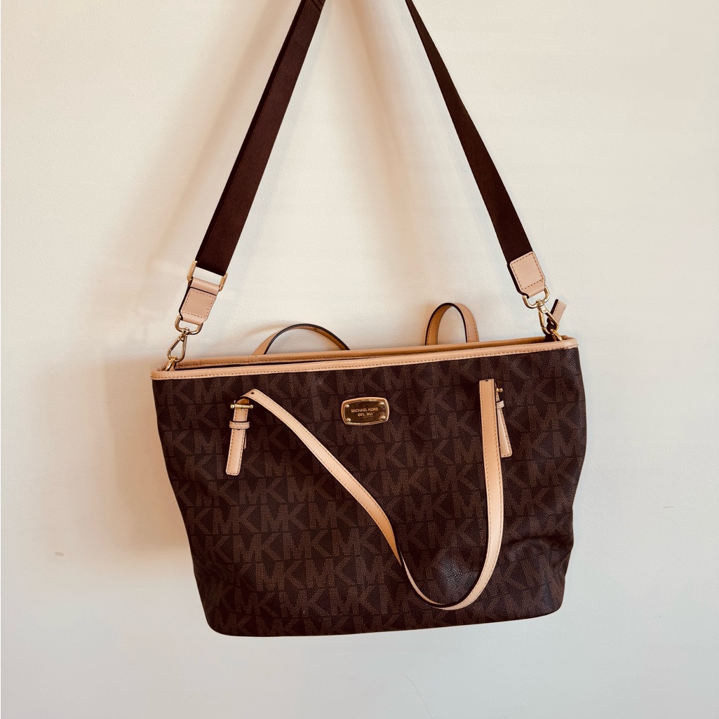 Michael Kors Dark Brown And Tan Diaper Bag